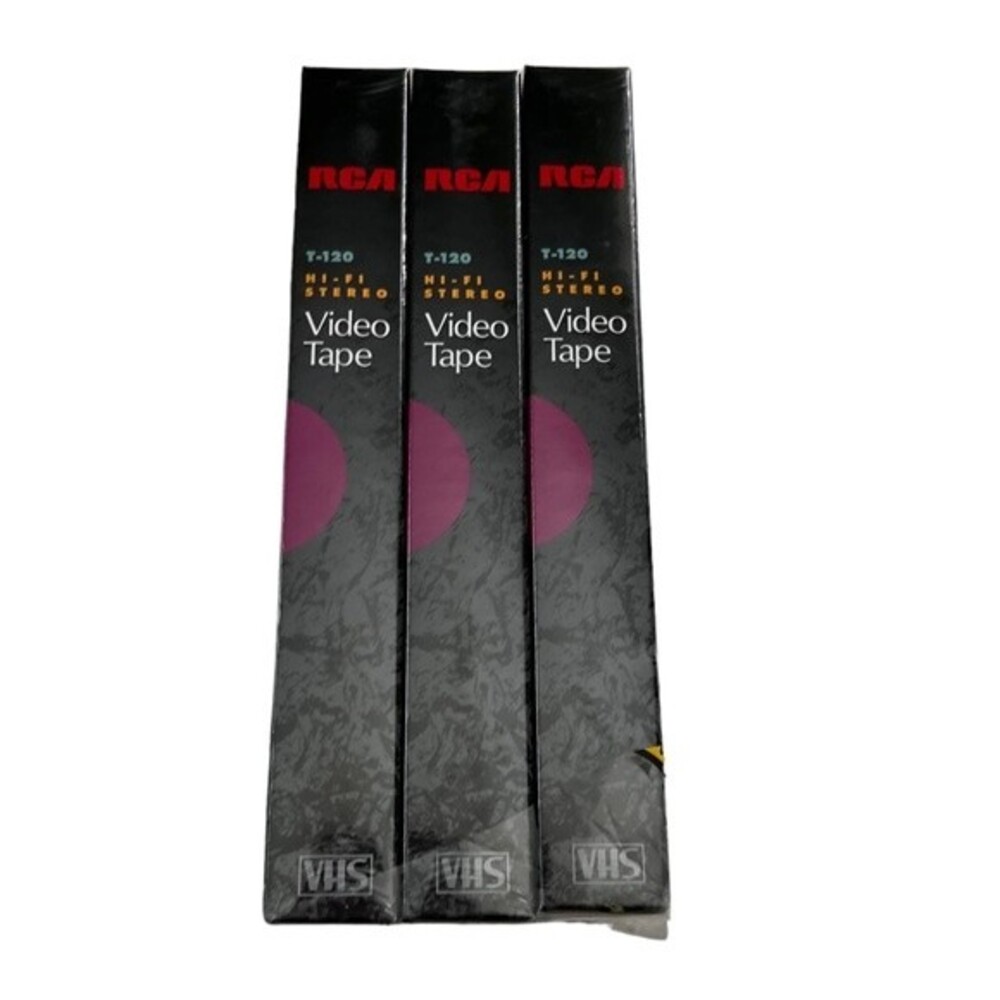 Sealed 3 Pack RCA Blank VHS Tapes T-120 Hi Fi Stereo VCR Tapes Video